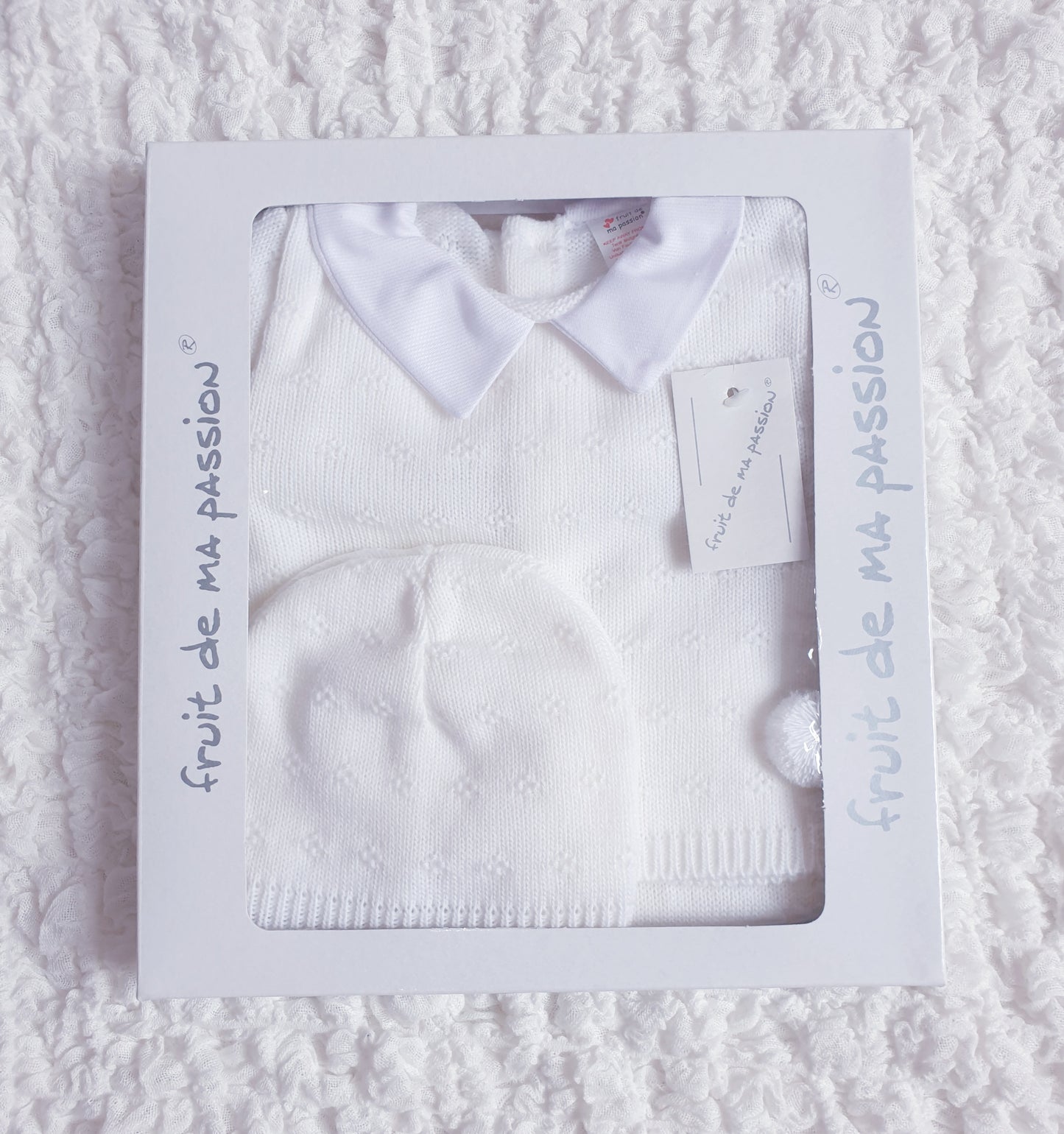 Baby Boys Spanish White Knitted 3 Piece Box Set