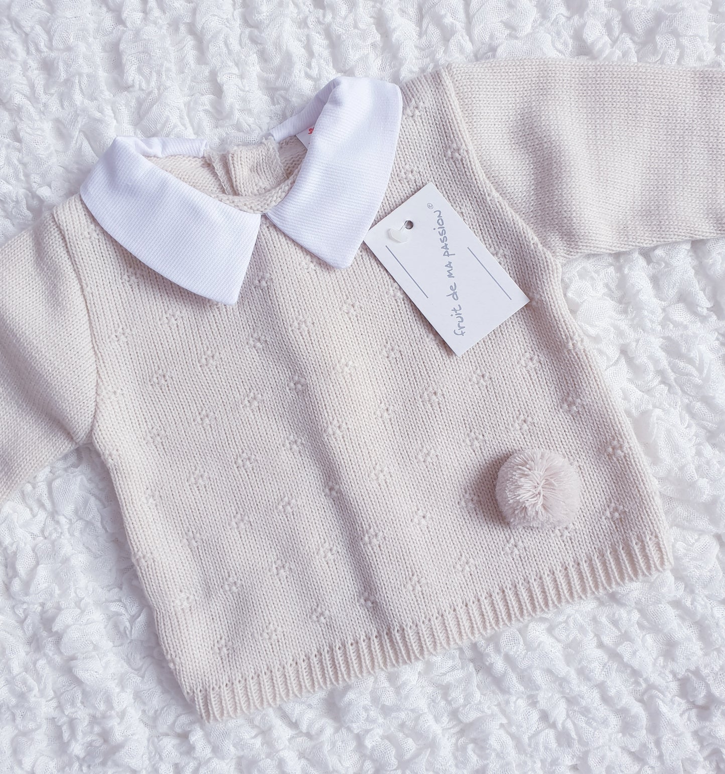 Baby Boys Spanish Beige Knitted 3 Piece Box Set