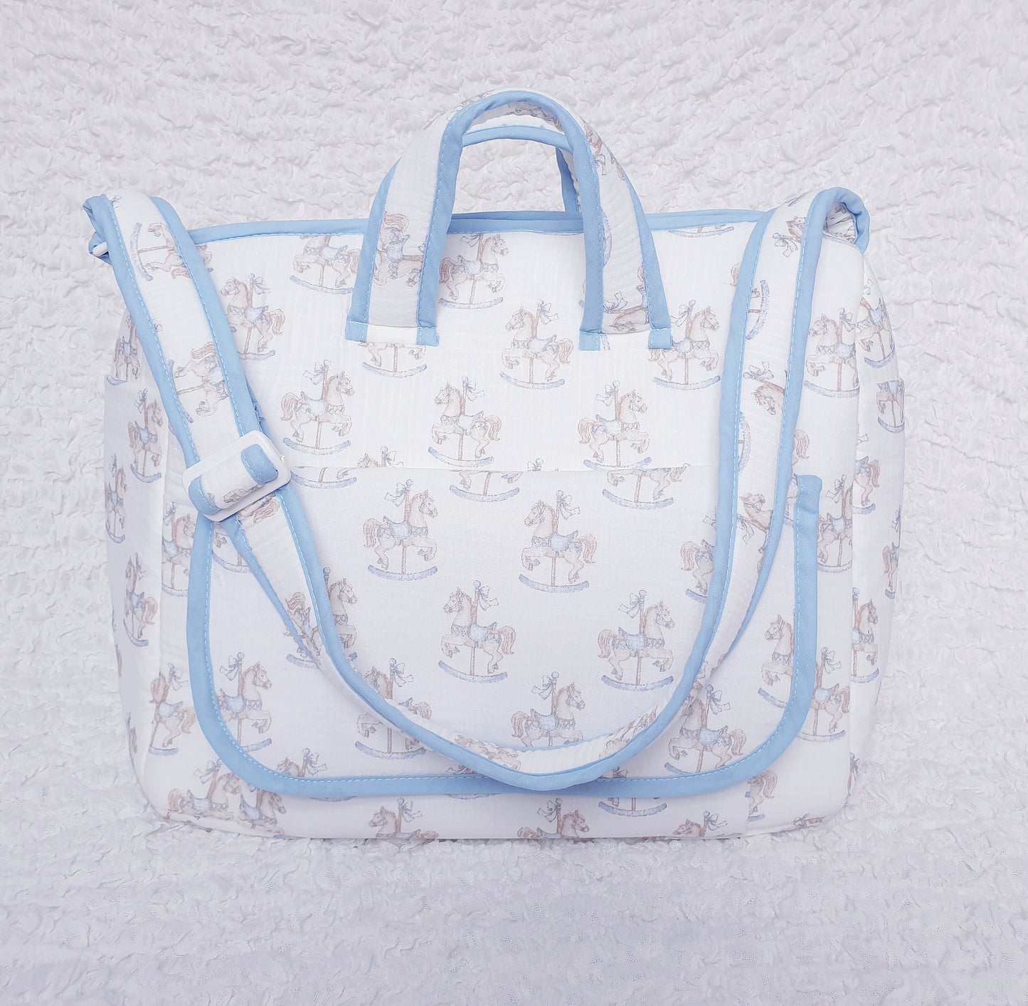 Rocking Horse Baby Changing Bag Pink Blue