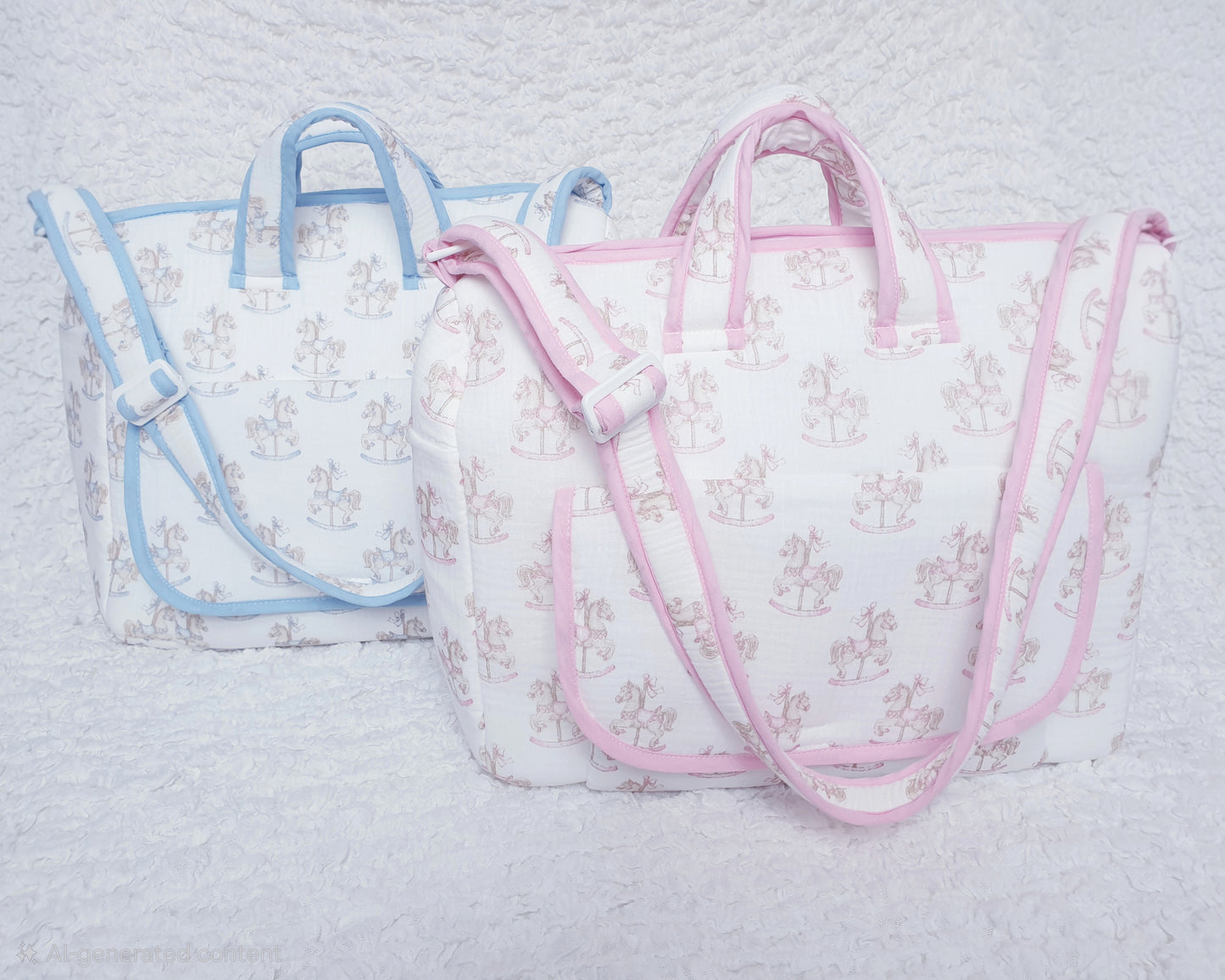 Rocking Horse Baby Changing Bag Pink Blue