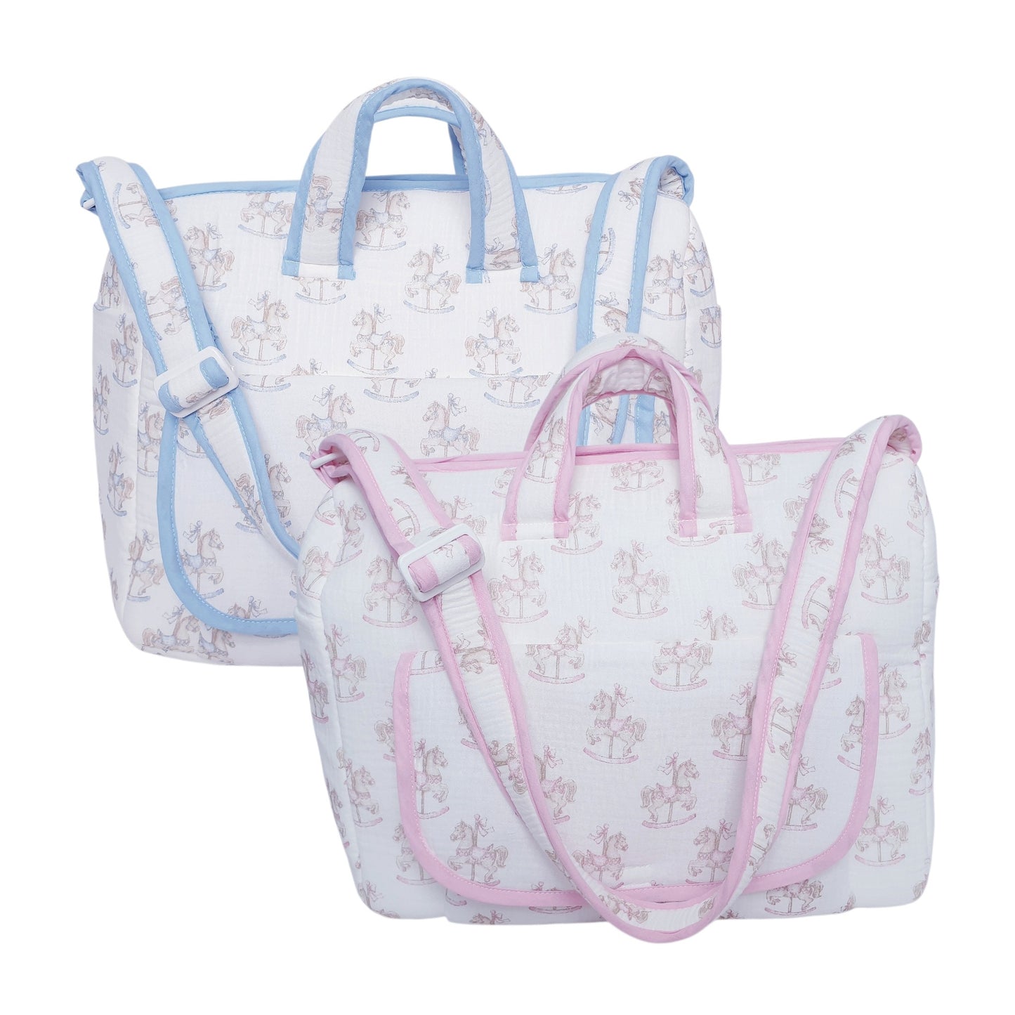 Rocking Horse Baby Changing Bag Pink Blue