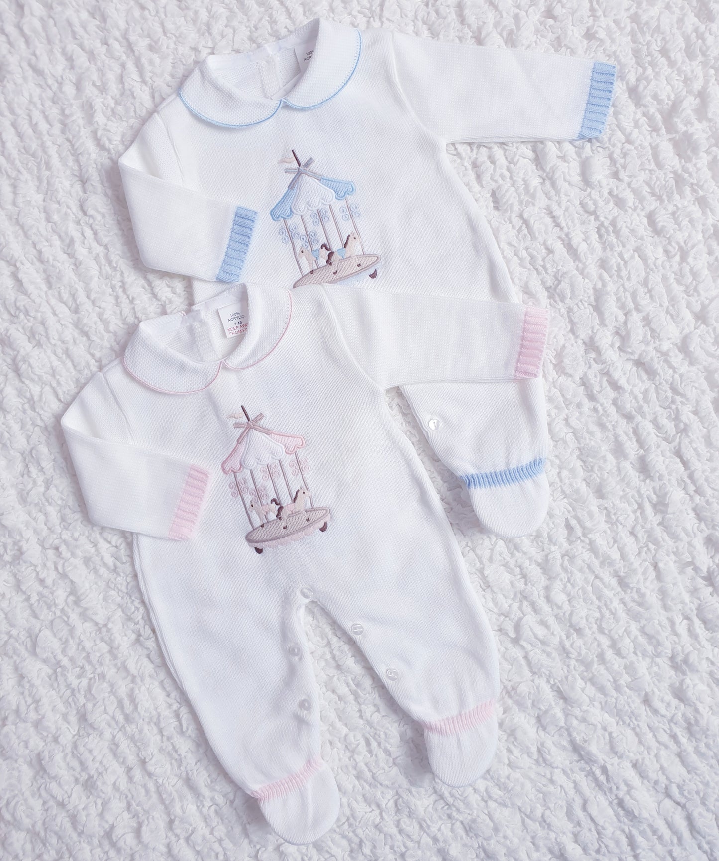 Baby Girls/Boys Knitted Carousel All In One
