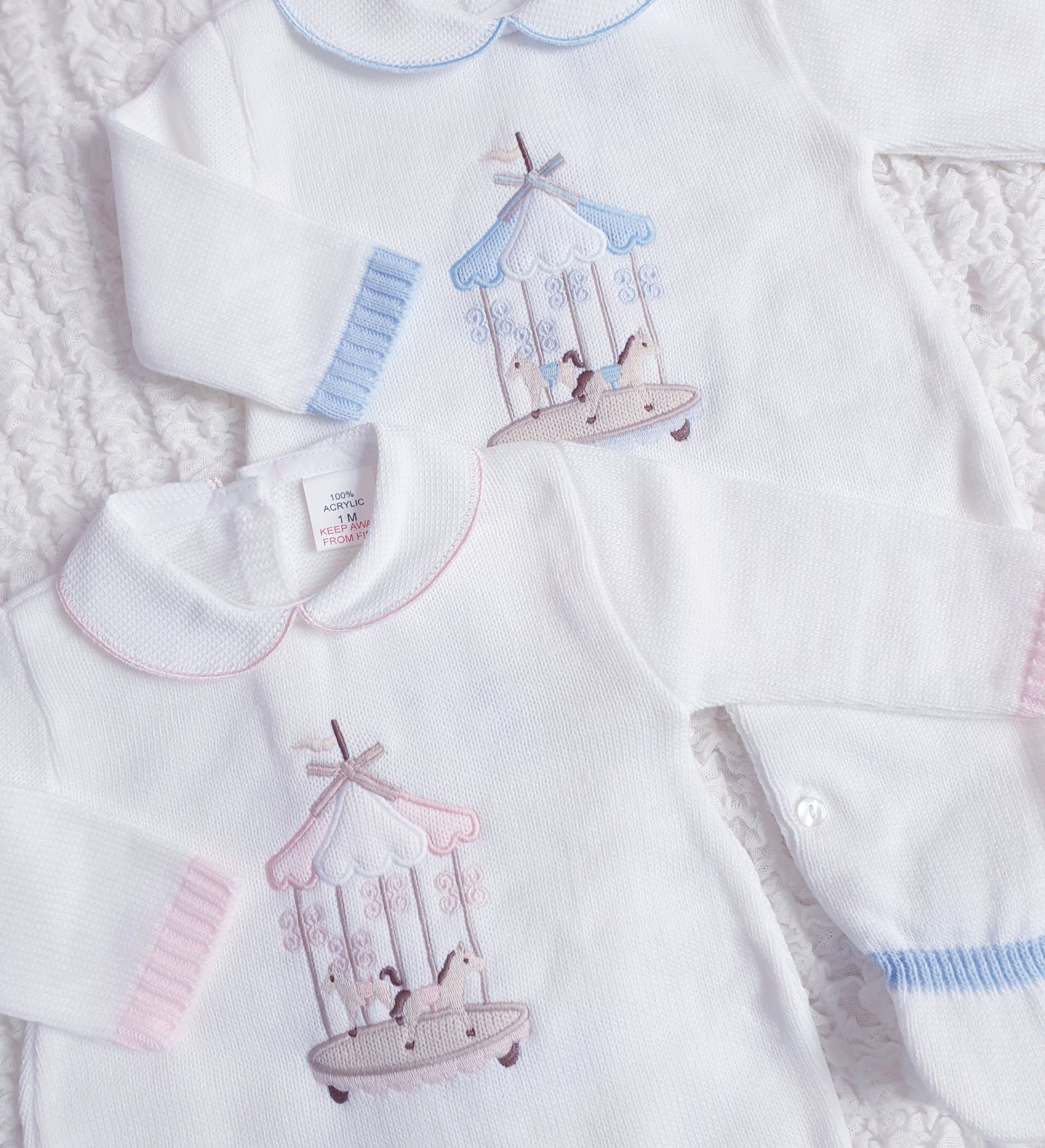 Baby Girls/Boys Knitted Carousel All In One