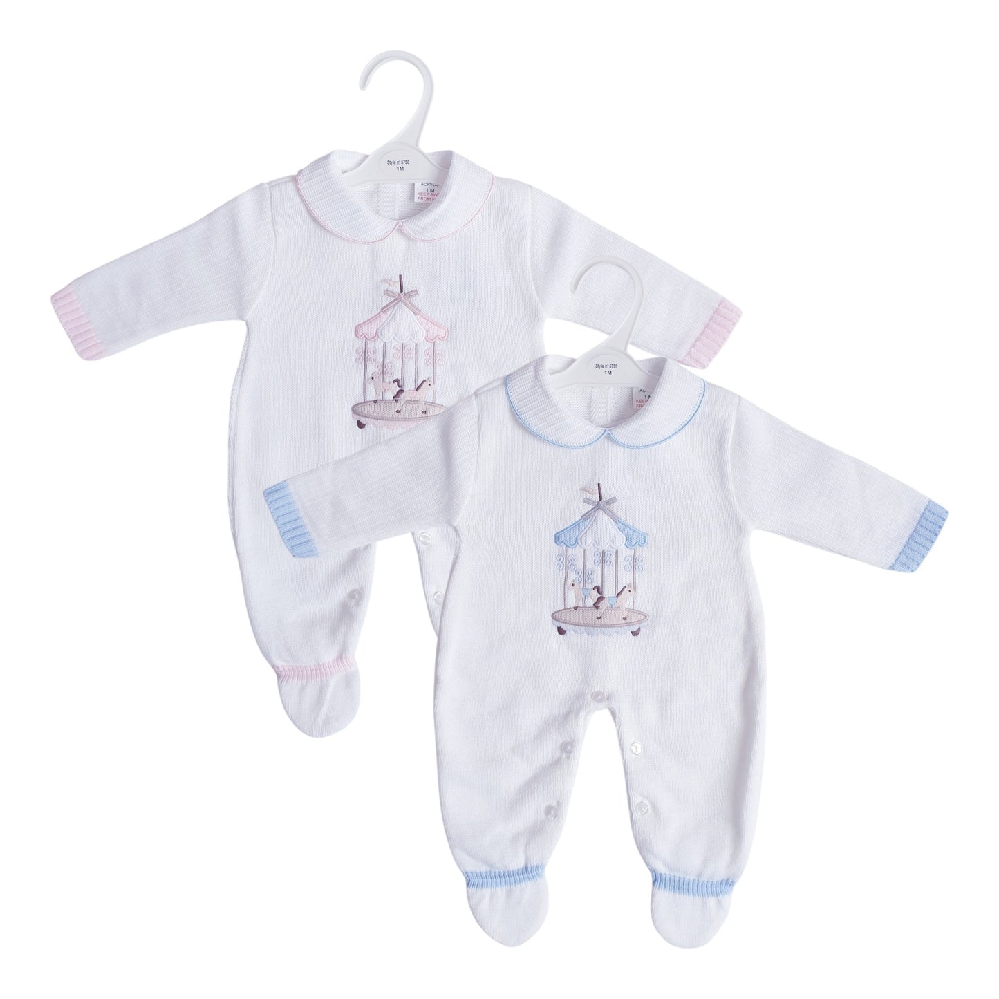 Baby Girls/Boys Knitted Carousel All In One