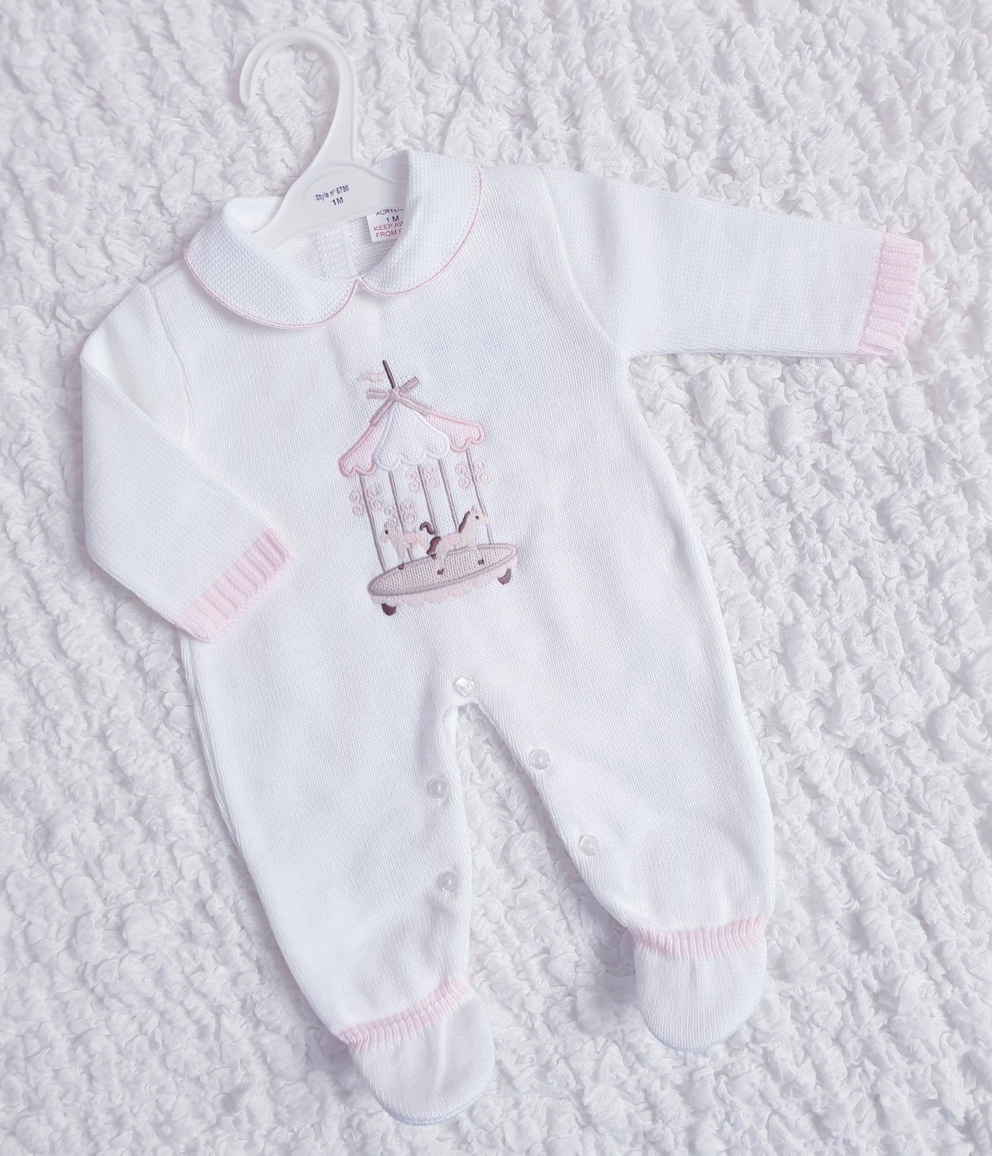 Baby Girls/Boys Knitted Carousel All In One