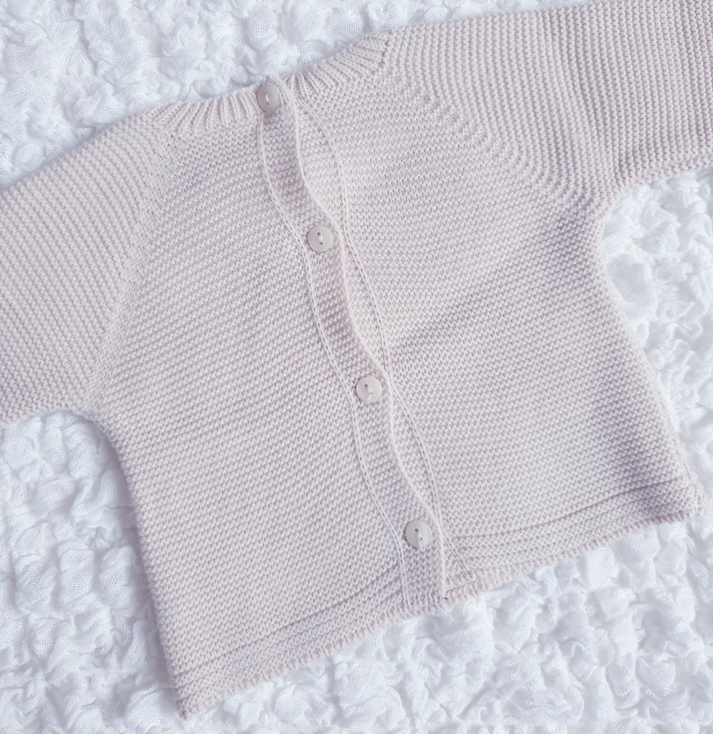 Baby Boys Beige Knitted Jam Pants Set