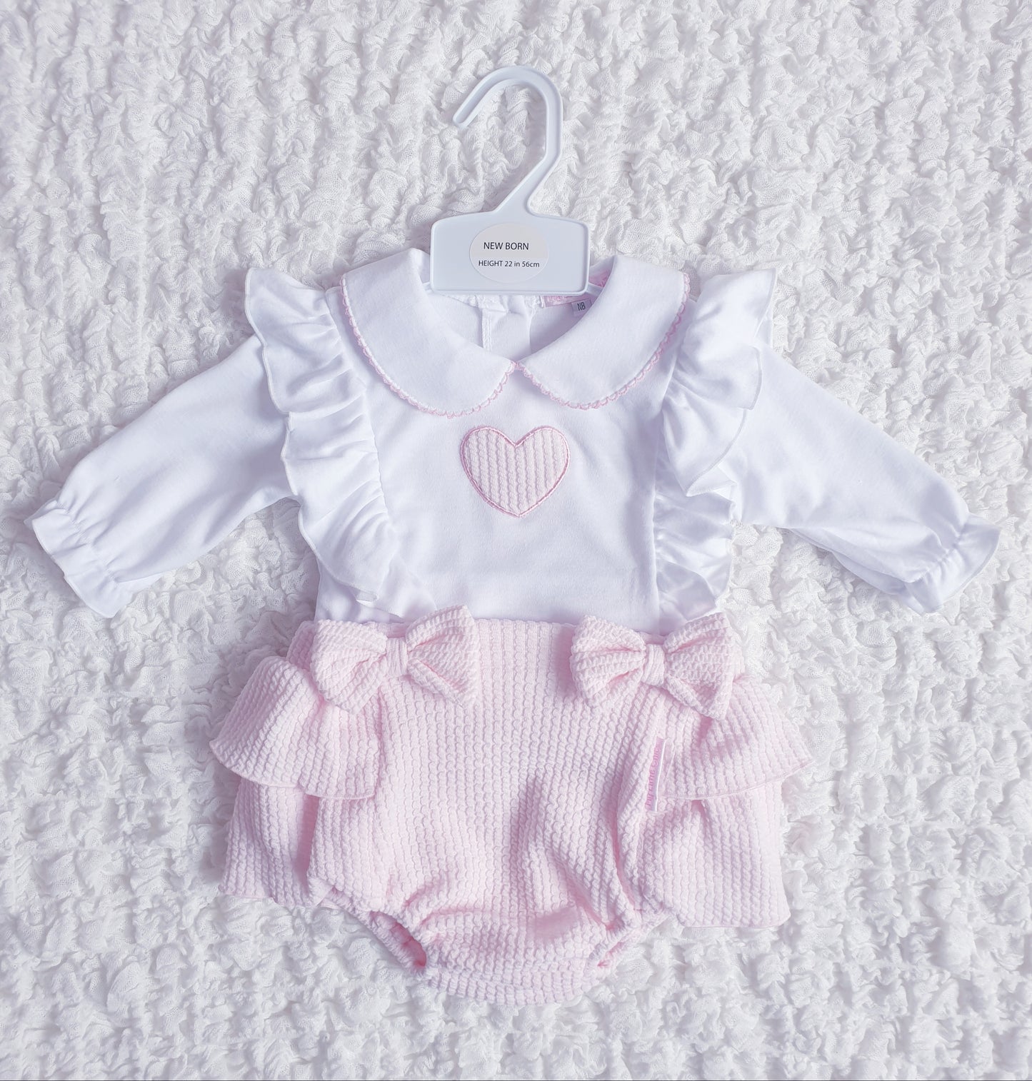 Baby Girls Heart Frilly Bum Jam Pants Set
