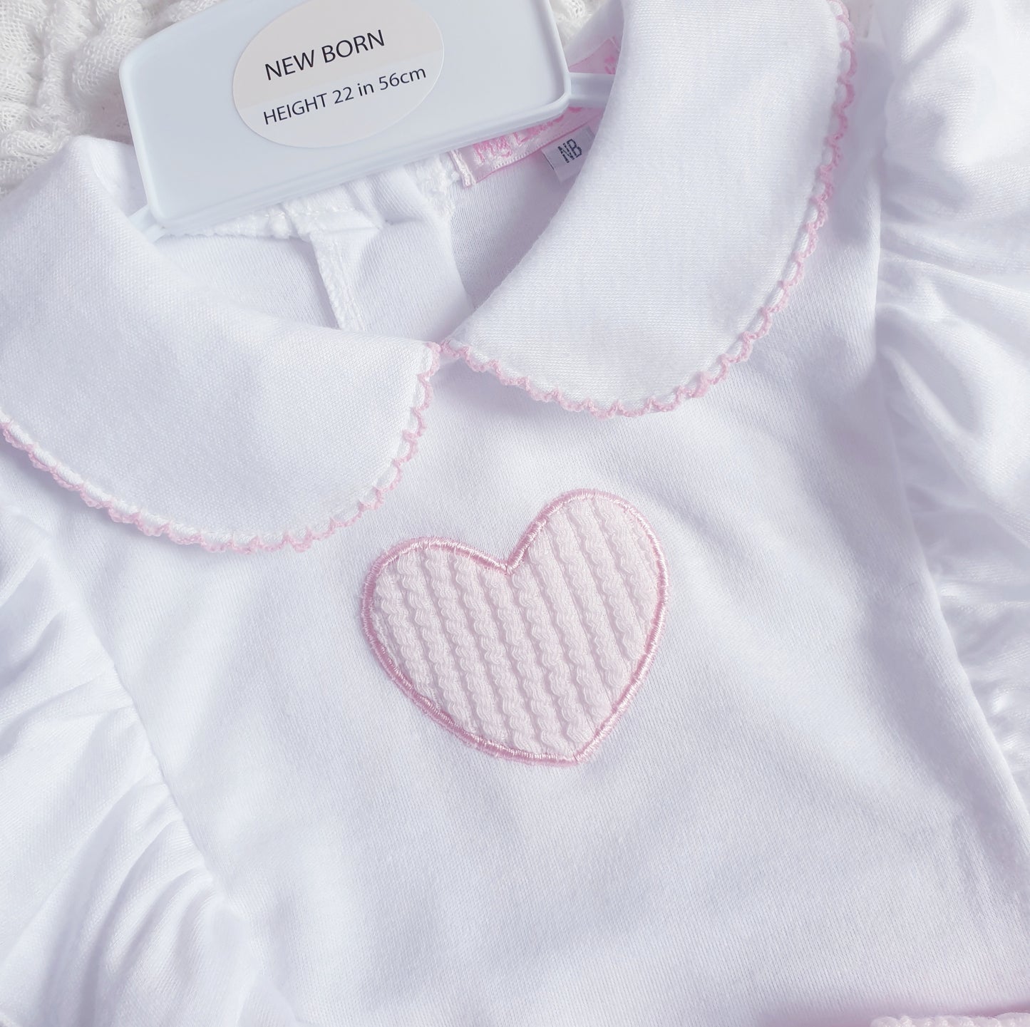 Baby Girls Heart Frilly Bum Jam Pants Set