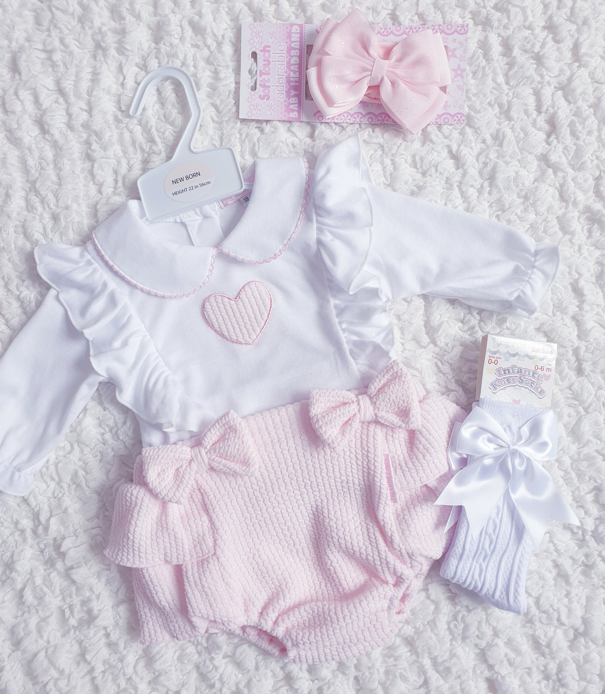 Baby Girls Heart Frilly Bum Jam Pants Set