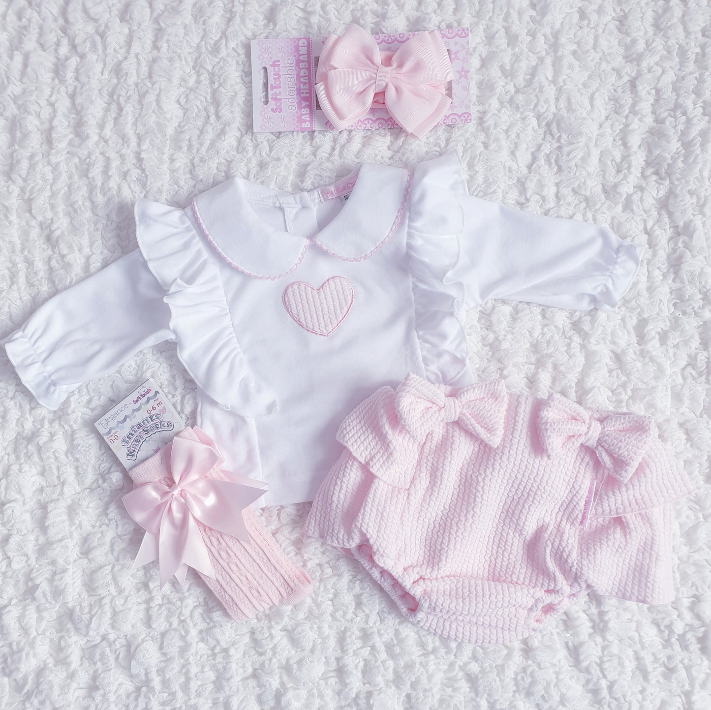 Baby Girls Heart Frilly Bum Jam Pants Set
