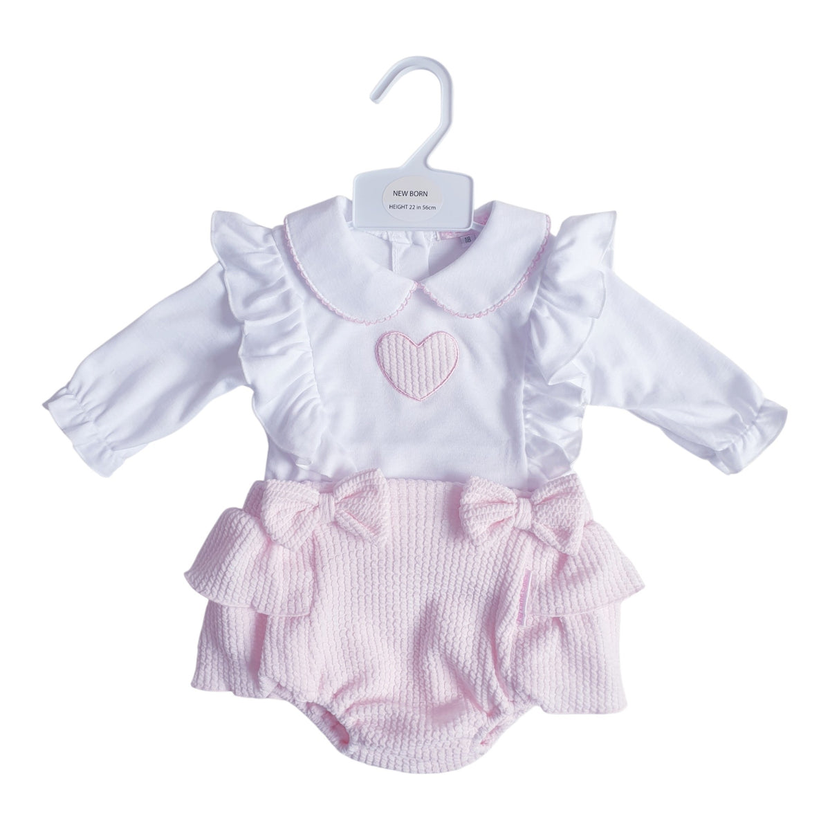 Baby Girls Heart Frilly Bum Jam Pants Set