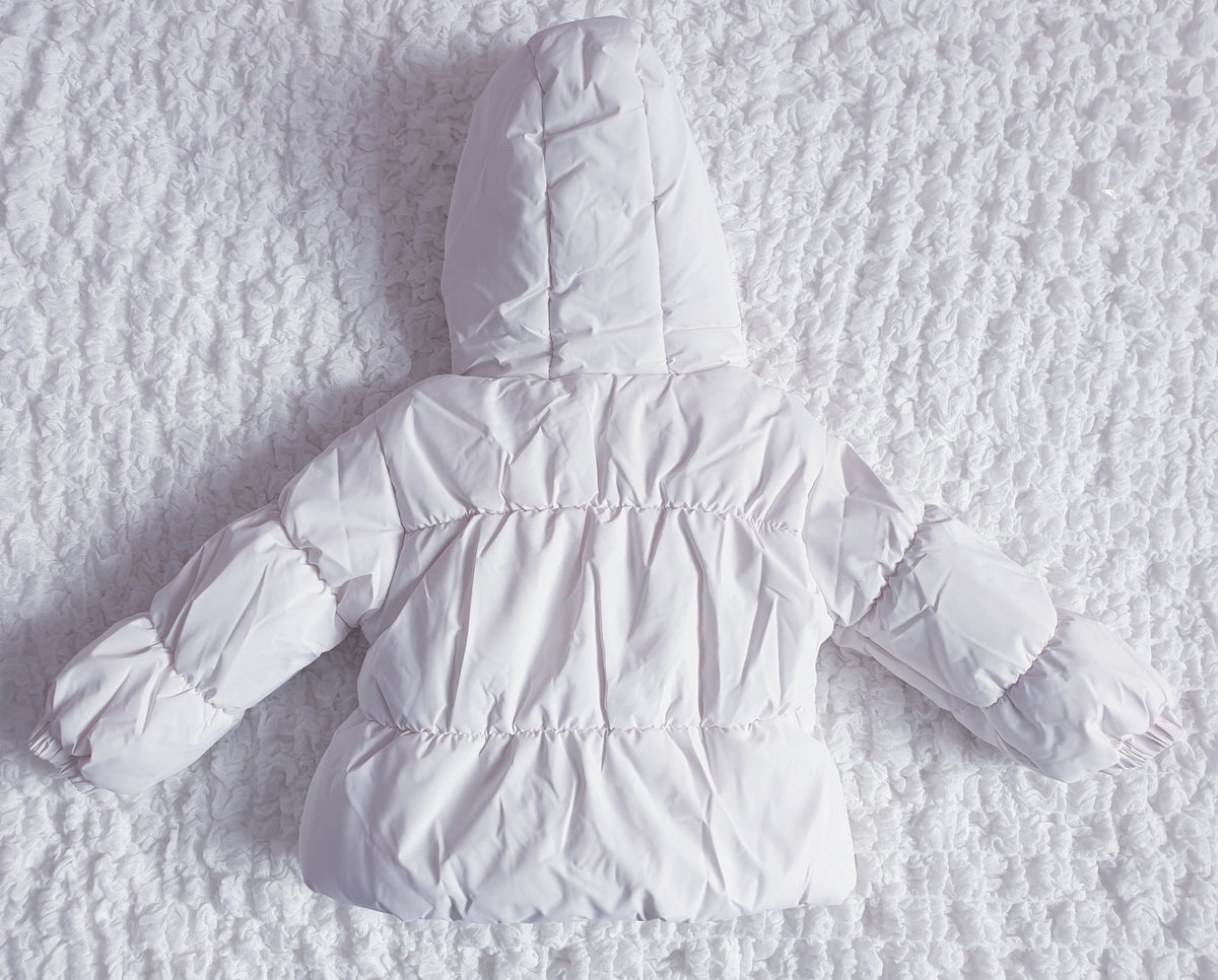 Baby Girls Cream Bow Puffer Coat