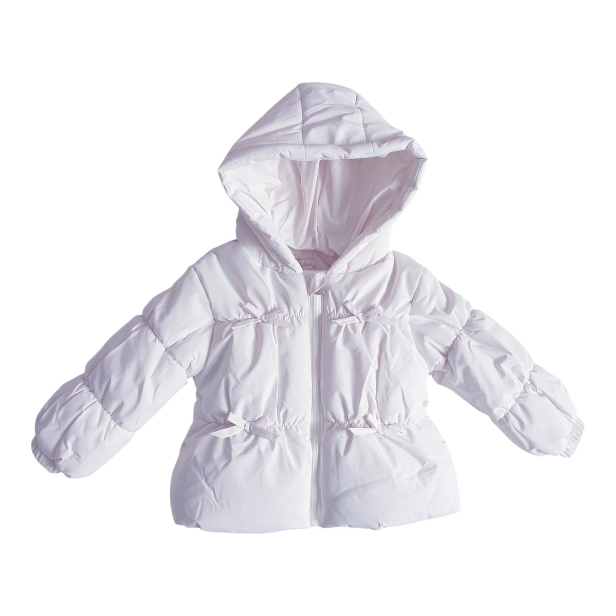 Baby Girls Cream Bow Puffer Coat