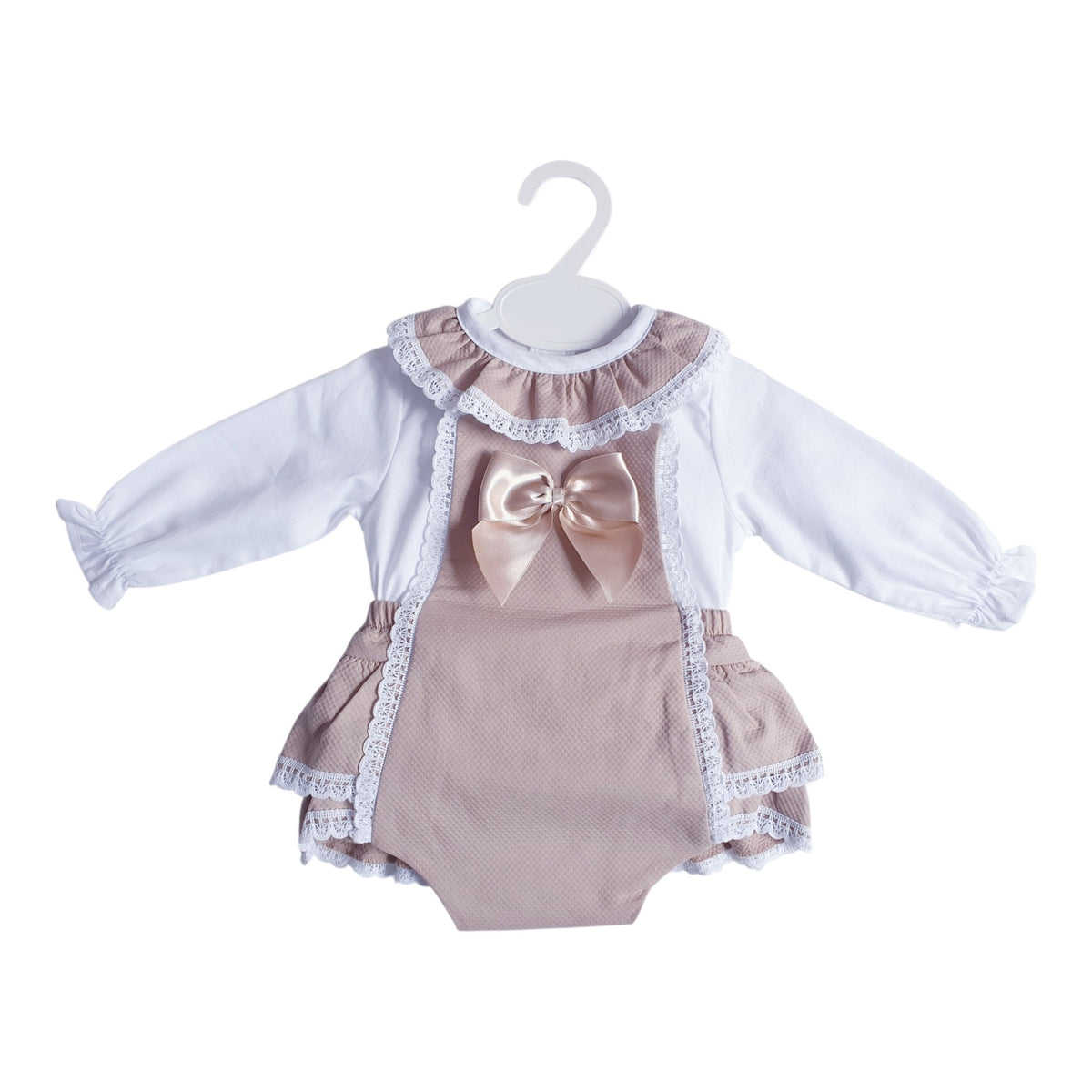 Baby Girls Beige Spanish Bow Romper & Blouse