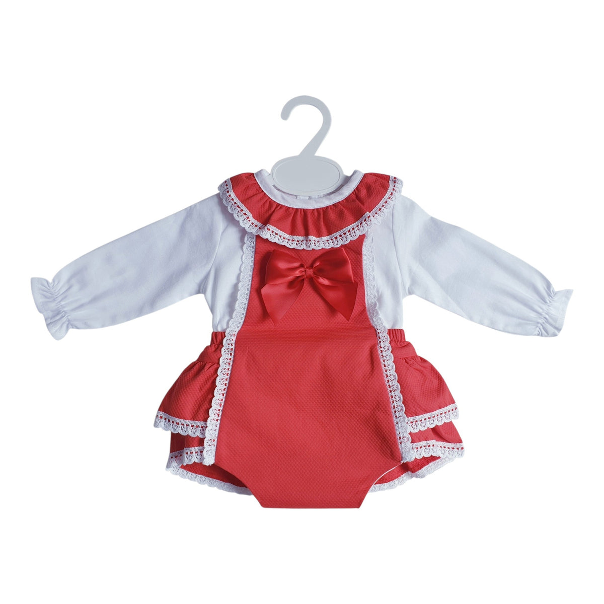 Baby Girls Red Spanish Bow Romper & Blouse