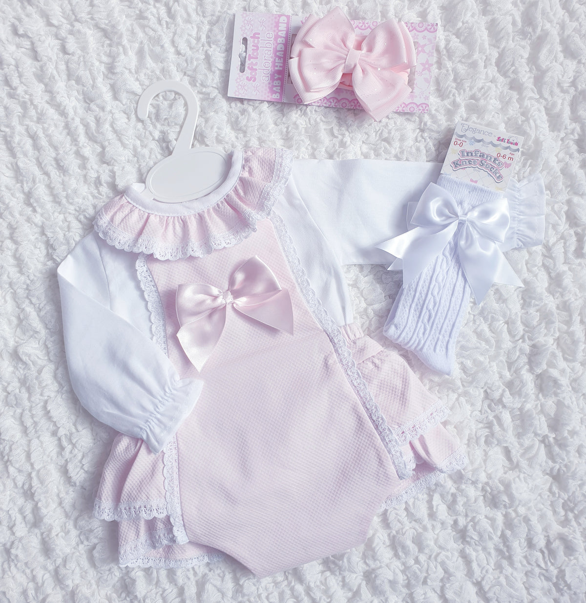 Baby Girls Pink Spanish Bow Romper & Blouse