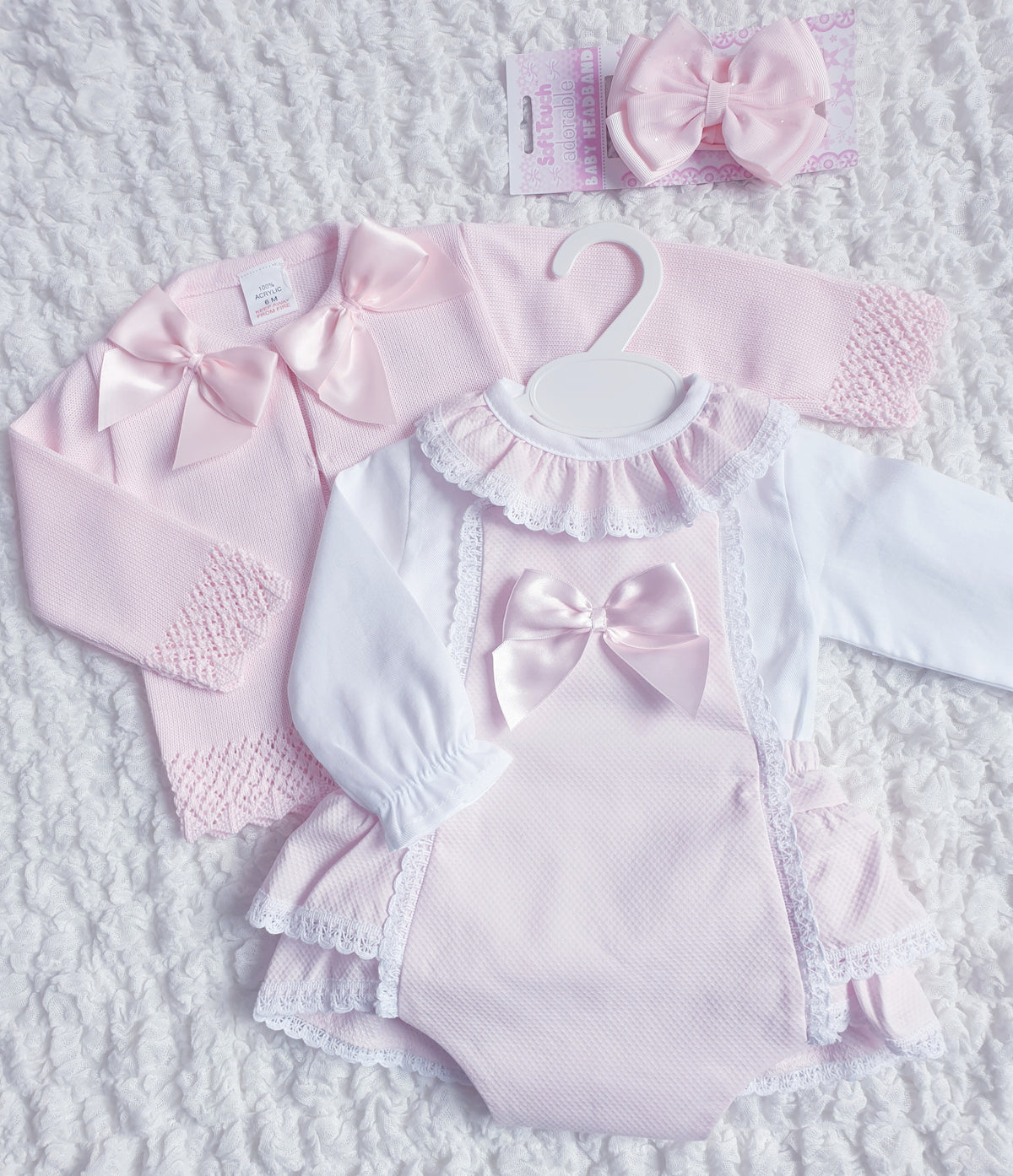 Baby Girls Pink Spanish Bow Romper & Blouse