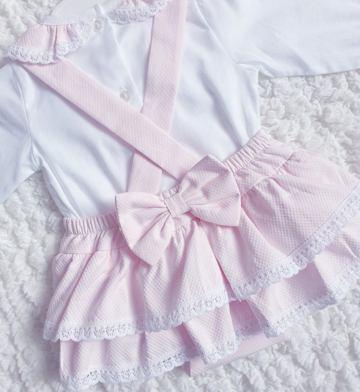 Baby Girls Pink Spanish Bow Romper & Blouse