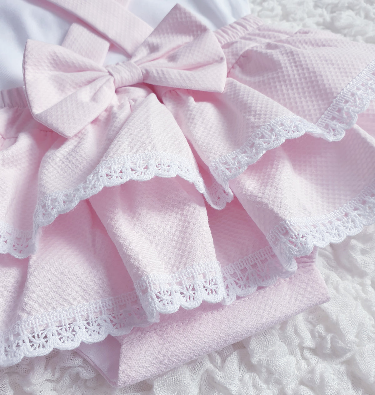 Baby Girls Pink Spanish Bow Romper & Blouse