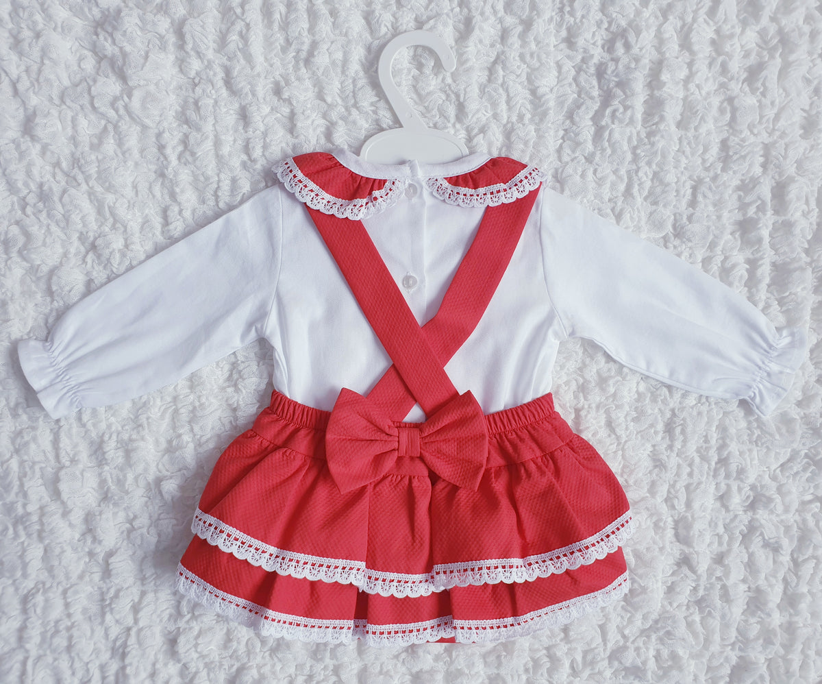 Baby Girls Red Spanish Bow Romper & Blouse
