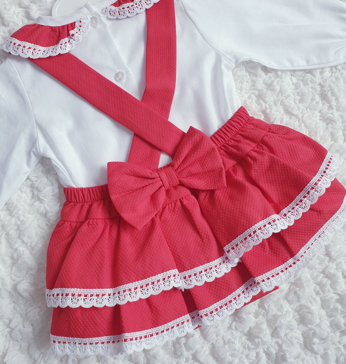 Baby Girls Red Spanish Bow Romper & Blouse