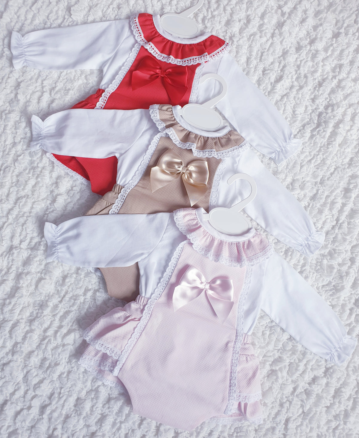Baby Girls Beige Spanish Bow Romper & Blouse