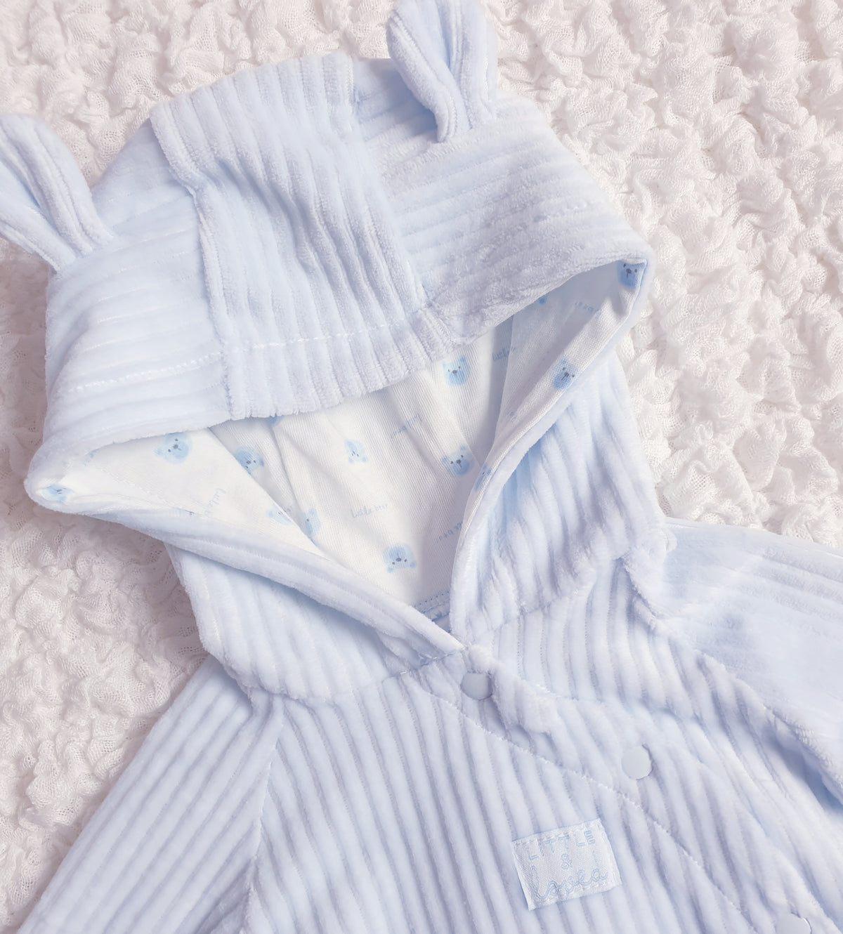 Baby Boys Blue Ribbed Velour Set