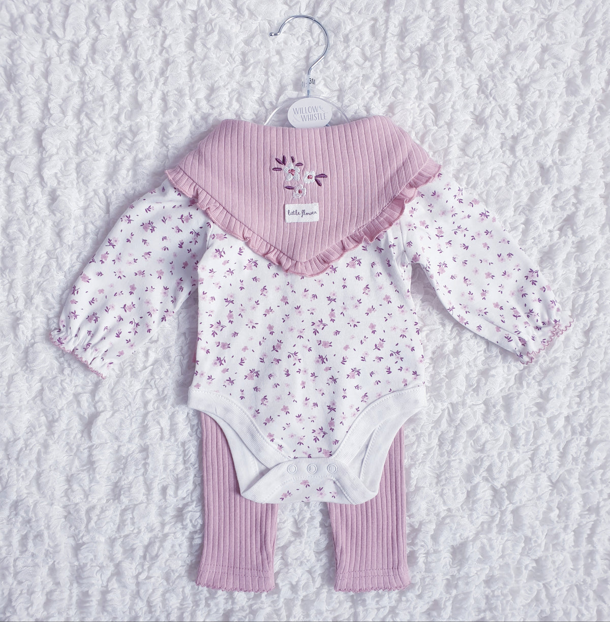 Baby Girls Dusky Pink Floral Leggings Set