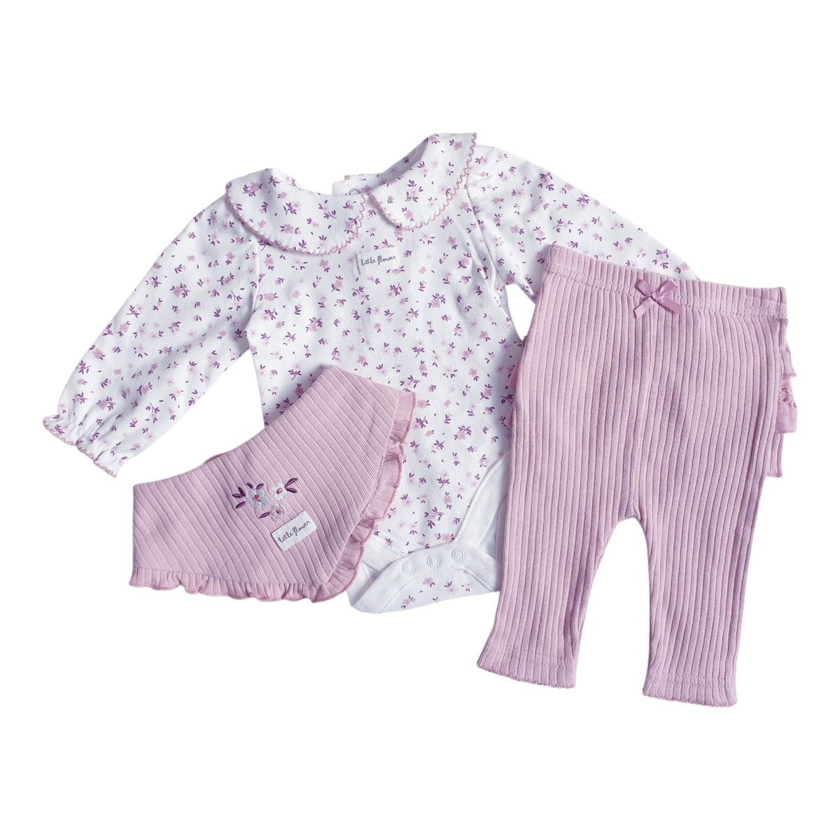 Baby Girls Dusky Pink Floral Leggings Set