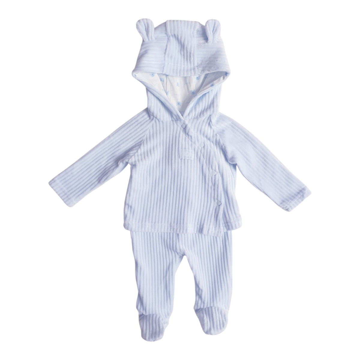 Baby Boys Blue Ribbed Velour Set