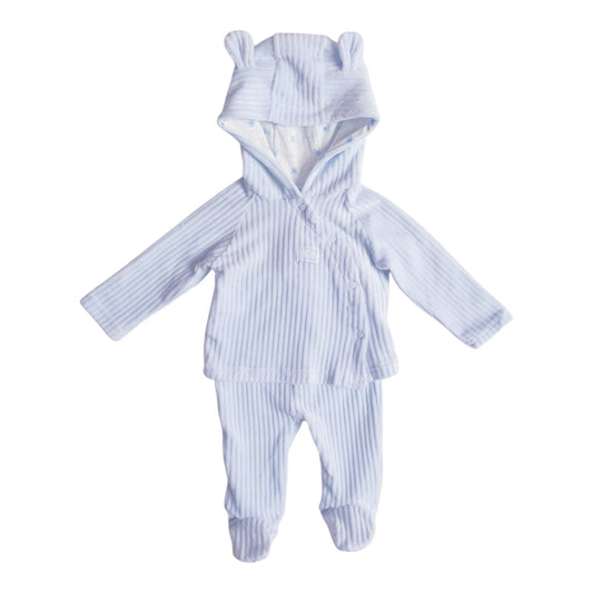 Baby Boys Blue Ribbed Velour Set