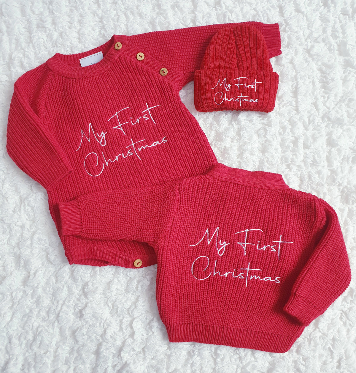Baby Red "My First Christmas" Cardigan