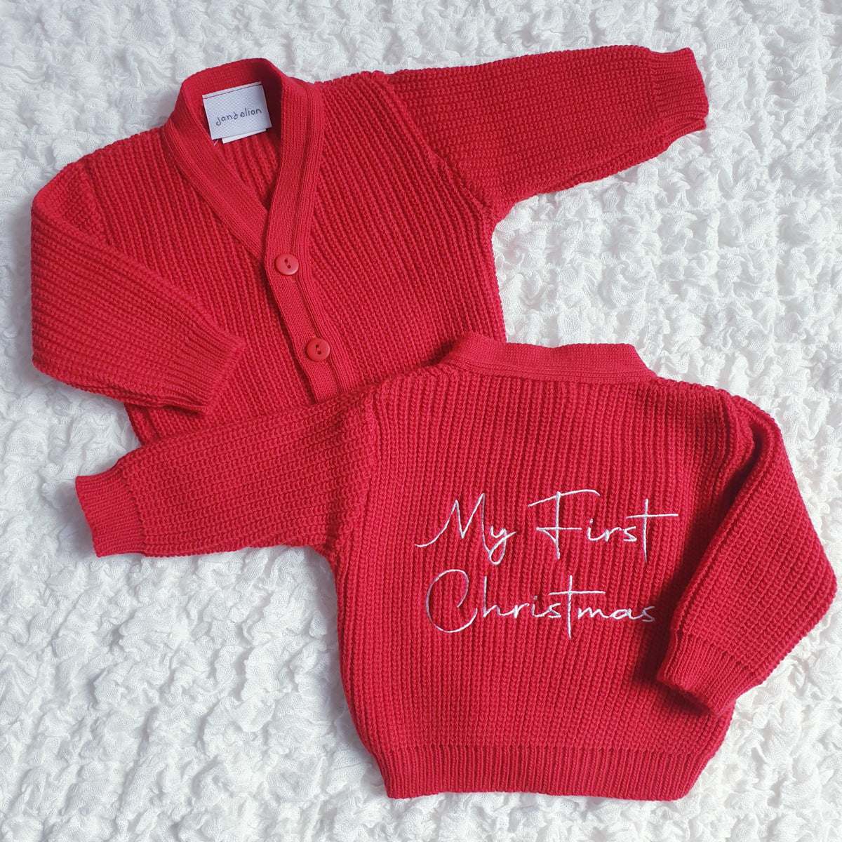 Baby Red "My First Christmas" Cardigan