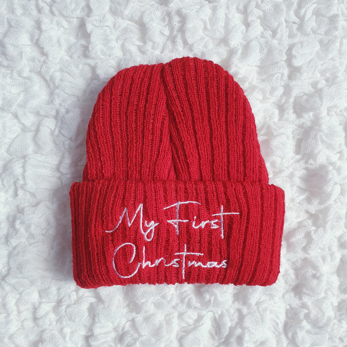 Baby Red My First Christmas Knitted Romper & Hat