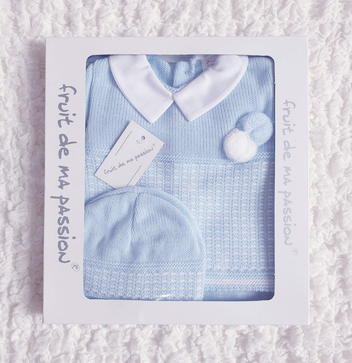 Baby Boys Spanish Blue Knitted 3 Piece Box Set