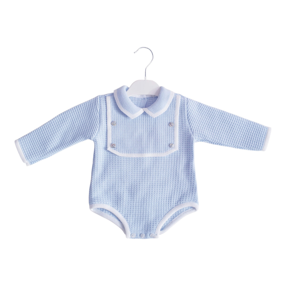 Baby Boys Blue Spanish Knitted Romper