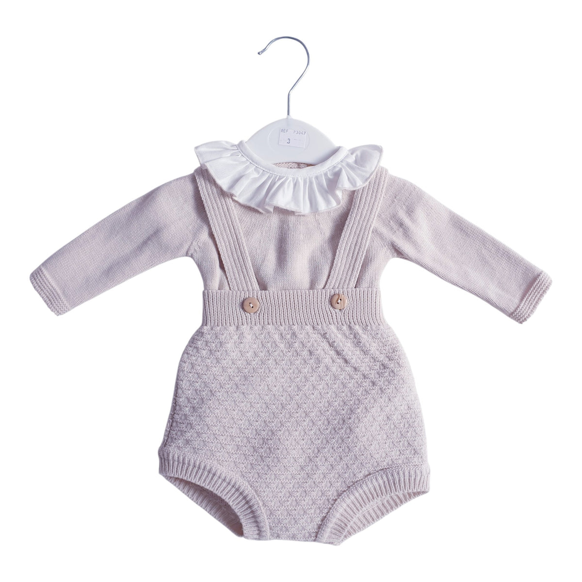 Baby Girls Beige Spanish Knitted Jam Pants & Jumper Set