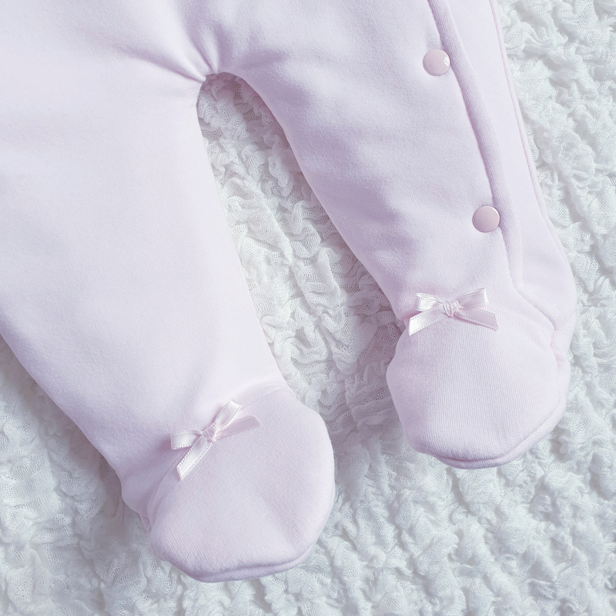 Baby Girls Pink Diamante Heart Pramsuit