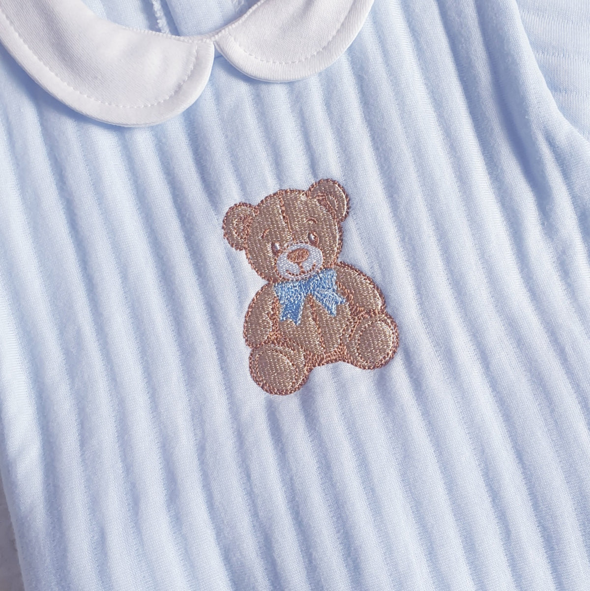 Baby Pink Blue Ribbed Teddy Set