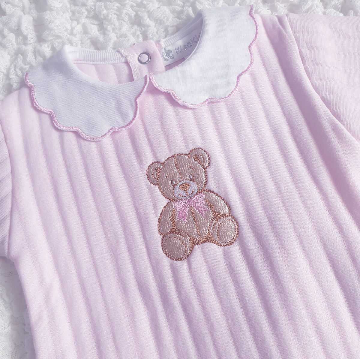 Baby Pink Blue Ribbed Teddy Set