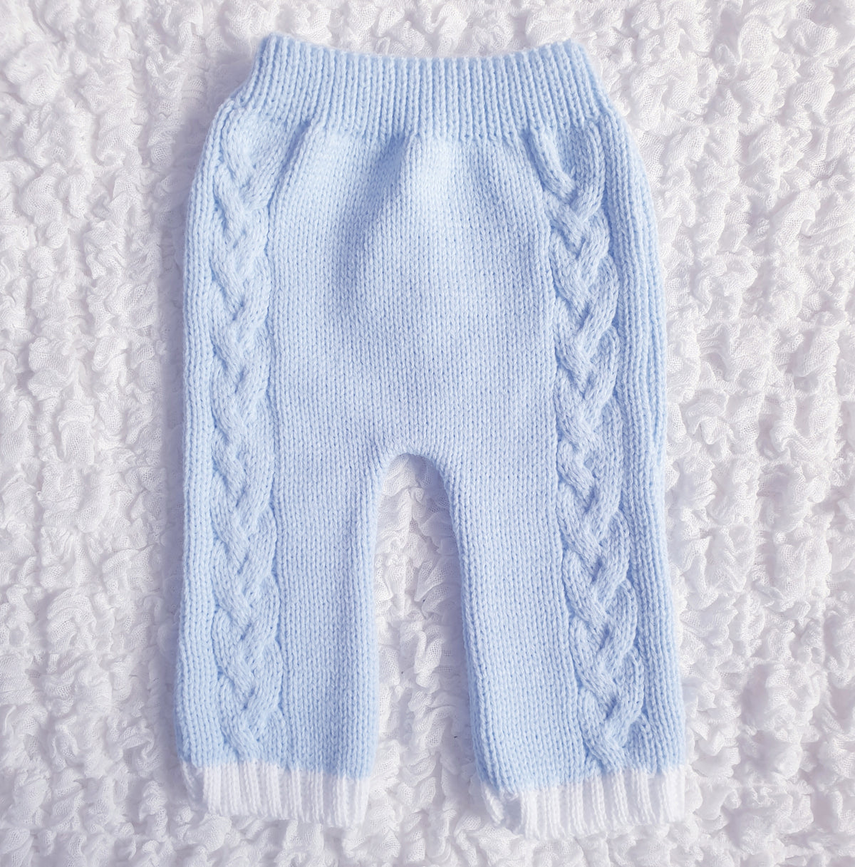 Baby Boys Blue Cable Knitted Jacket & Trouser Set
