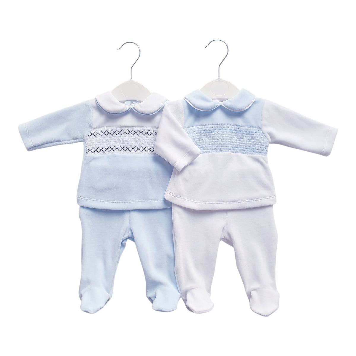 Baby Boys Velour Smocked 2 Piece Set