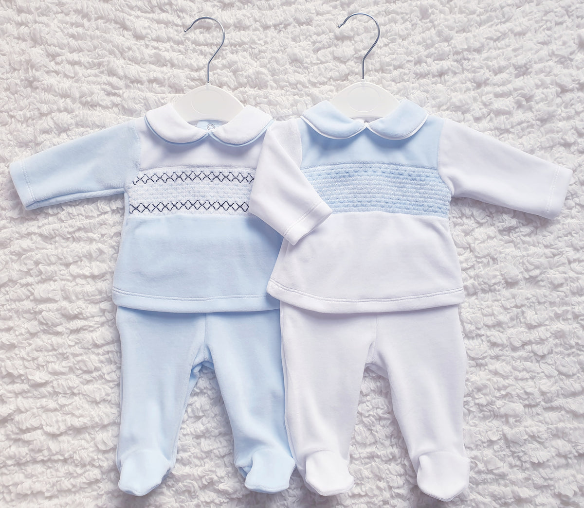 Baby Boys Velour Smocked 2 Piece Set