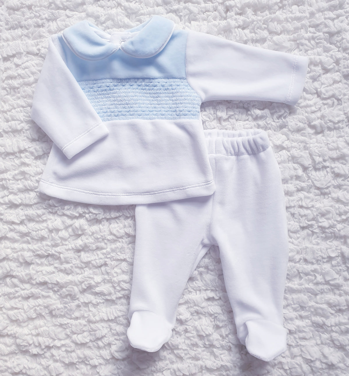 Baby Boys Velour Smocked 2 Piece Set