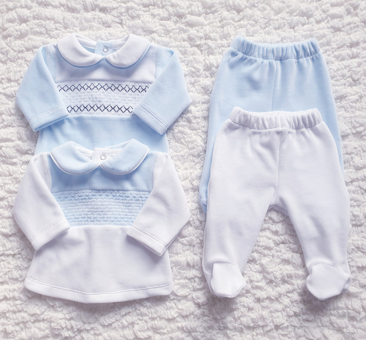 Baby Boys Velour Smocked 2 Piece Set