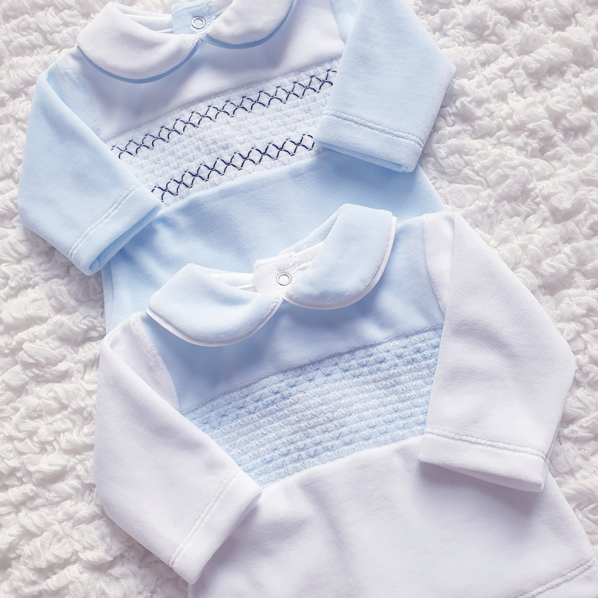 Baby Boys Velour Smocked 2 Piece Set