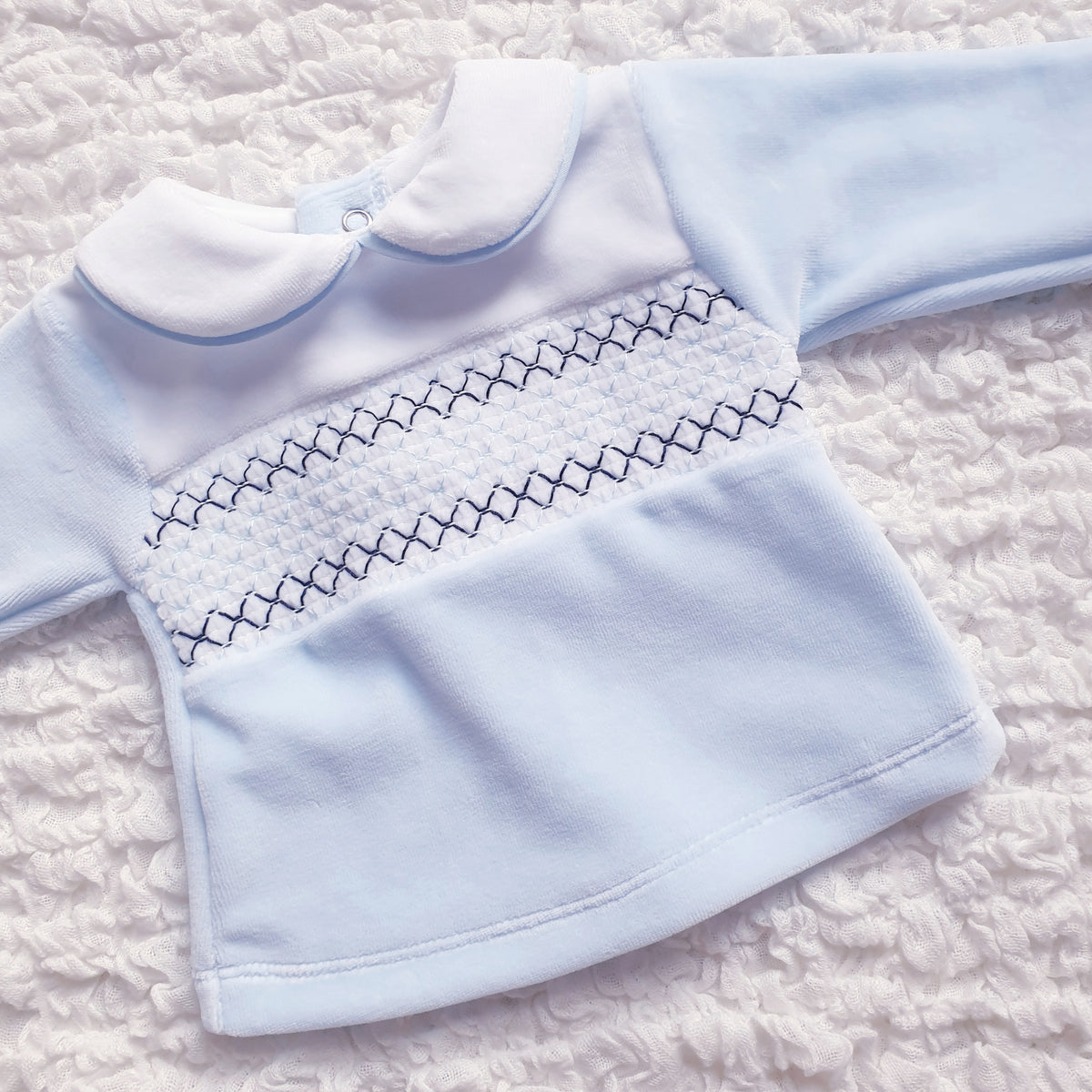 Baby Boys Velour Smocked 2 Piece Set