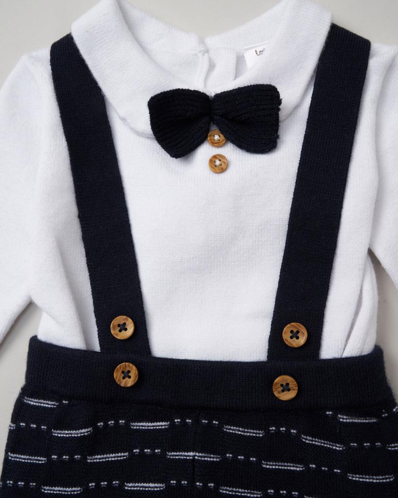 Baby Boys Navy/White Knitted Set