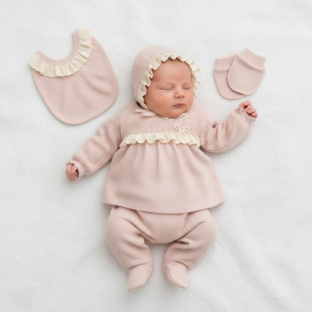 Baby Girls Dusky Pink 5 Piece Set