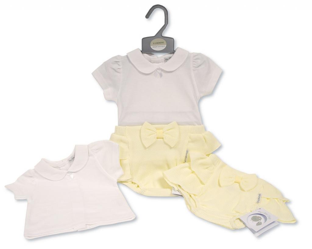 Baby Girls Lemon Bow Frilly Bum Jam Pants Set